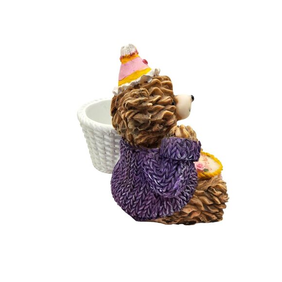 vintage 1980s resin happy birthday bear with cupcake holder. - Picture 4 of 4